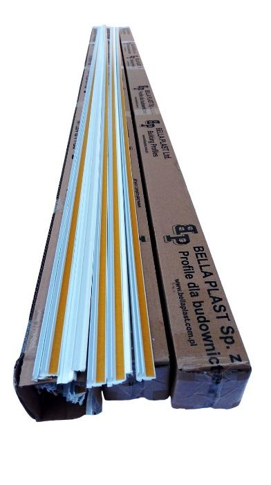 APOLAJSTRY Listwa przyokienna BIAŁA BP12MINI U z uszczelką 6/3mm 2,5mb
