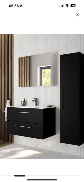 Szafka lazienkowa pod umywalke SENSEA Intenso 80 czarny mat