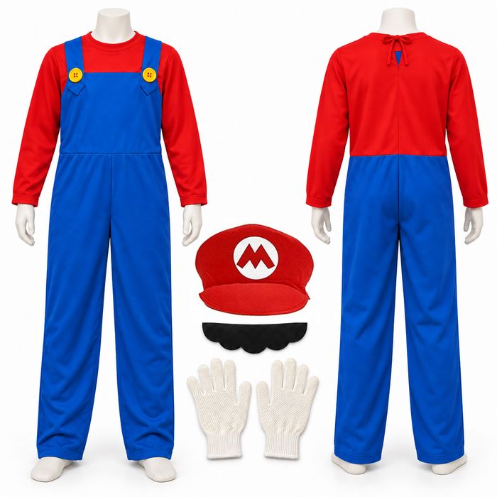 Kostium Hydraulika Super Mario , Czapka, Wąsy, Rękawiczki Rozmiar Xl  185-195Cm
