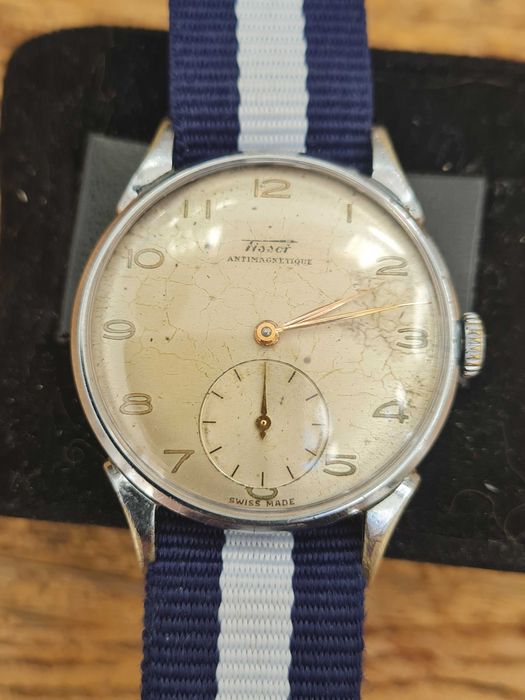 Stary Tissot Antimagnetique krab dolna sekunda z 1950 roku