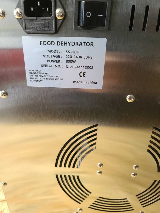 Сенсорний Дегідратор Сушка для фруктів 10 лотків 800 Вт Нержавійка