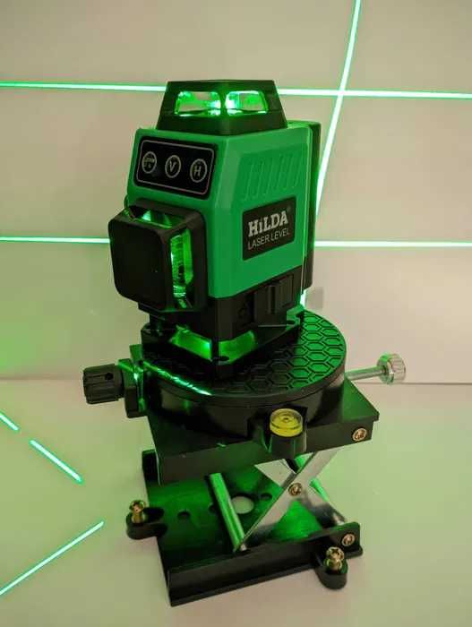 Лазерный уровень нивелир Hilda 4D 16 л.360° пульт сумка: 1 499 грн