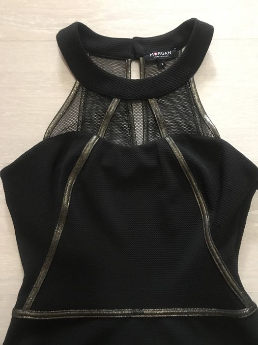 Vestido preto e bronze Morgan