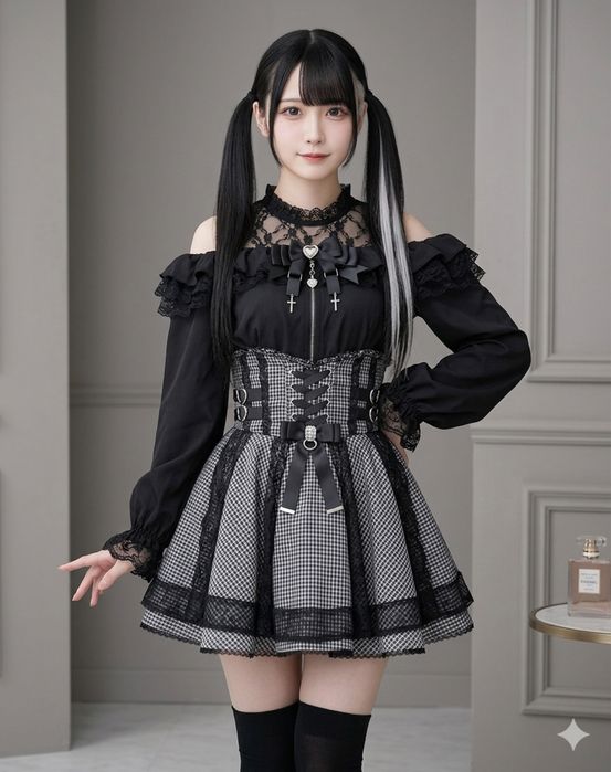 Комплект сет блуза+спідниця Jirai kei dark Lolita