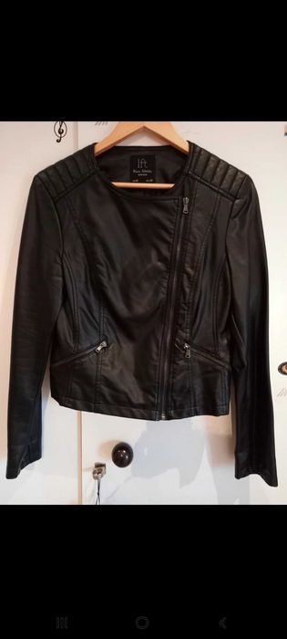 Casaco preto, pele sintética/pelica, justo - M - Lefties