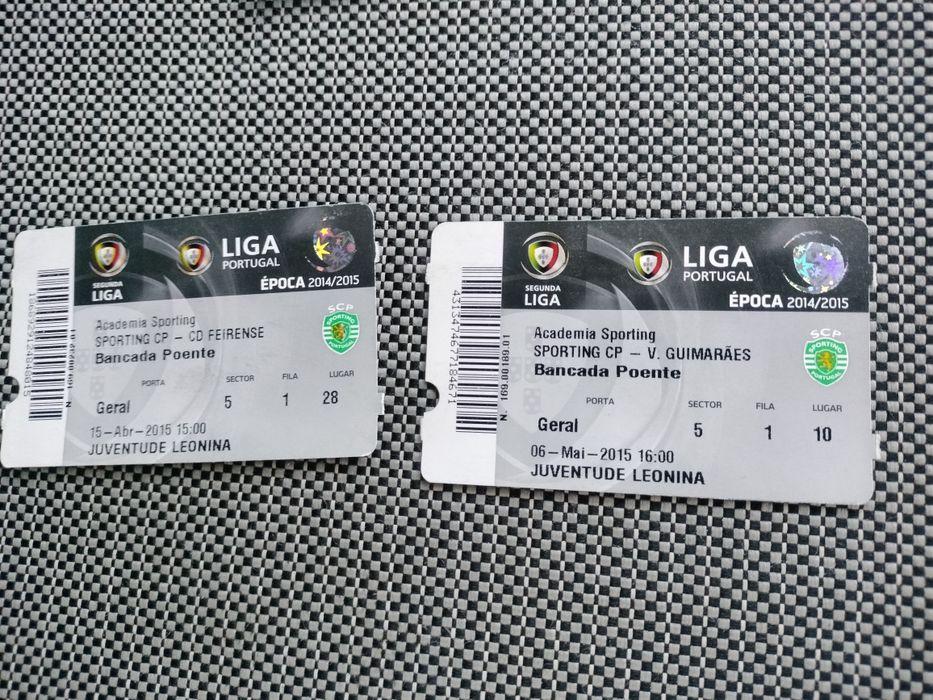 Bilhetes Antigos jogos Sporting