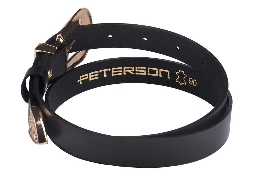 pasek damski z ozdobną, metalową klamrą - peterson 100