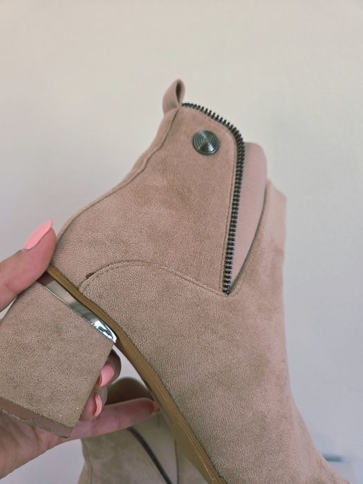 Botas Camurça Bege/Rosa nr 39
