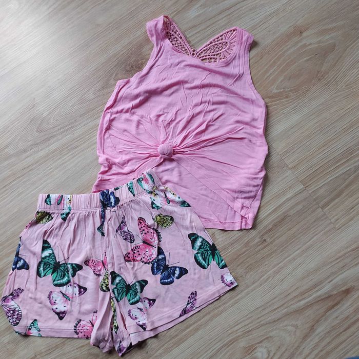 34-> komplet LETNI od H&M bluzeczka i spódnico-spodenki  r98/104 2-4Y