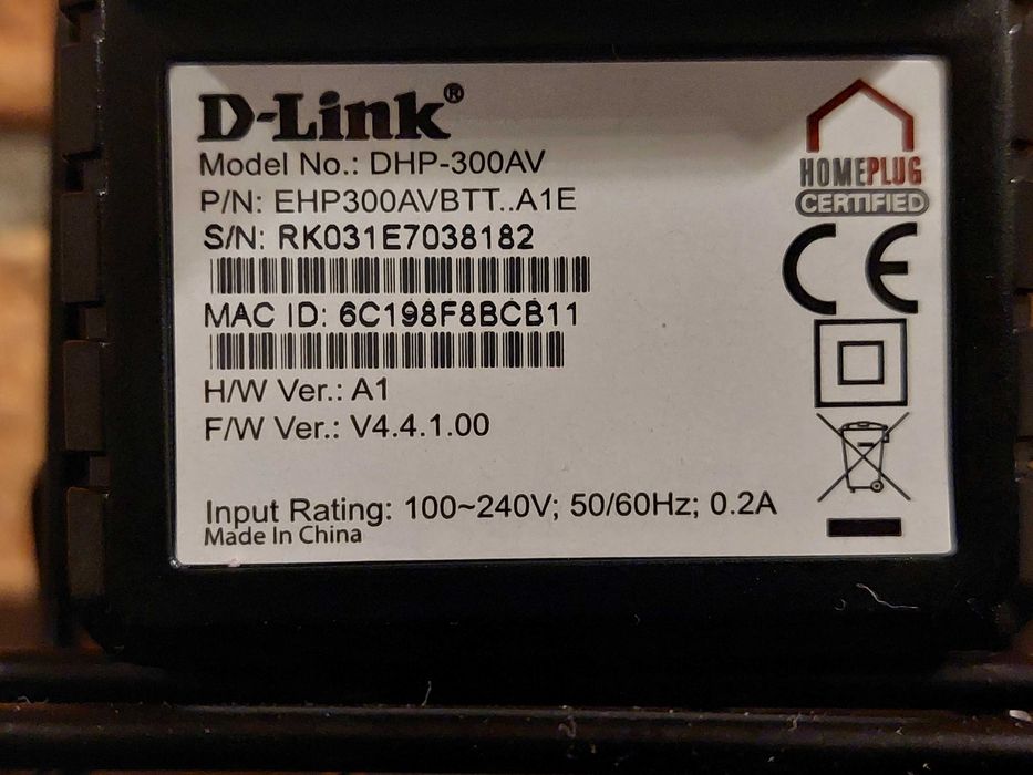 Powerline adapter transmiter sieci D-Link TalkTalk DHP-301AV 2szt Nowe