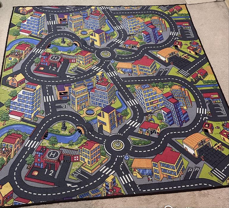 Dywan dziecięcy ulice domy 2m x 2m