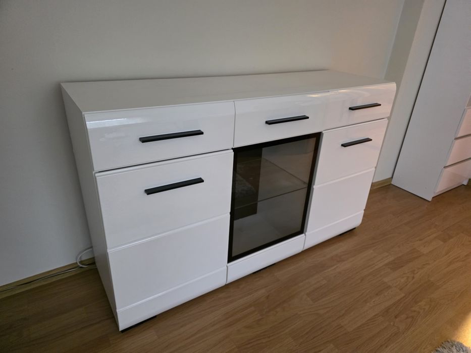 Komoda Fever biały połysk // szuflady, półki