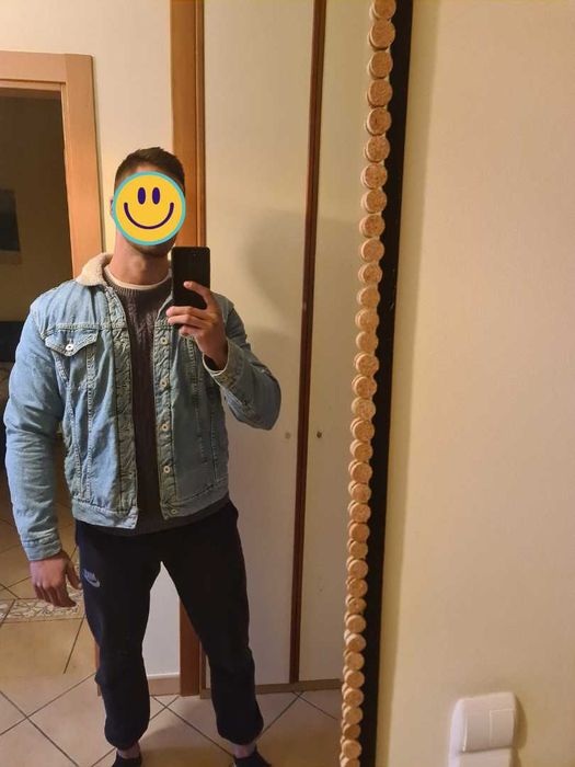 Blusão Casaco Ganga Jeans Zara Denim Tamanho 44 XL - Jaqueta Inverno