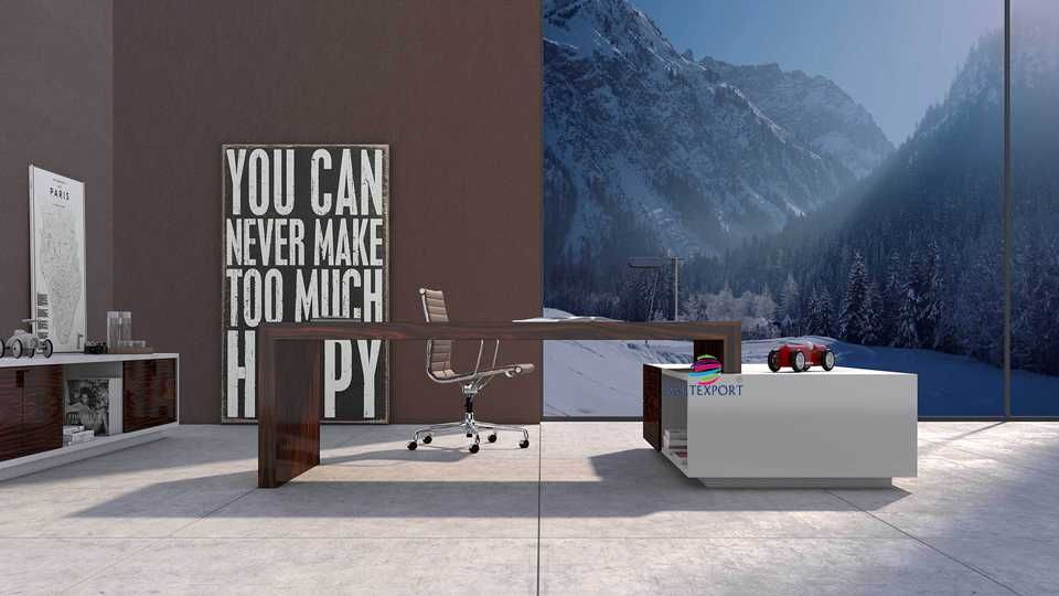 Linha Prime Secretária Mesa Reunião Direção Armário Aparador Madeira