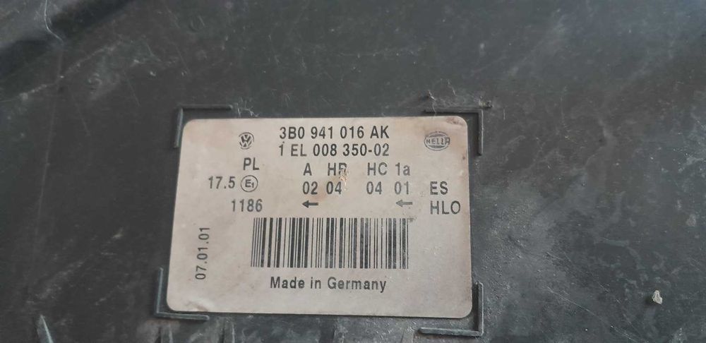 Lampa przednia lewa prawa przód prawy lewy Vw Passat B5 FL europa