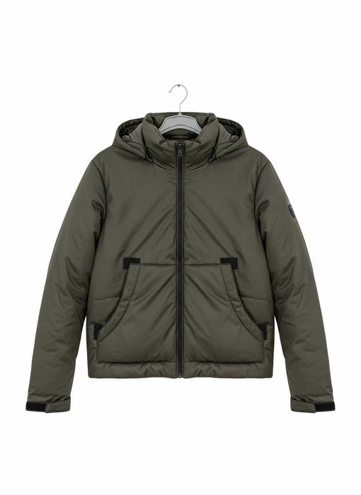 Куртка ZARA зимова - оливково-сіра, розмір S/M