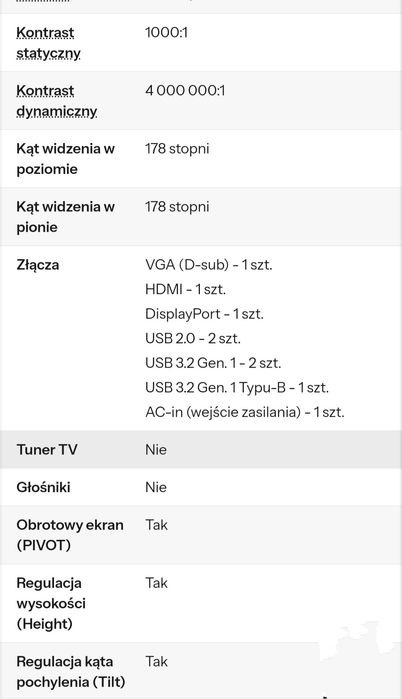 Monitor Dell 23 P2317H, stan bardzo dobry/idealny