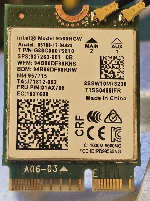 Wi-Fi/Bluetooth модуль - Intel 9560 ngw