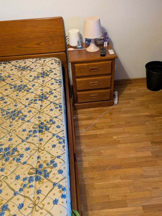 Mobília de quarto de solteiro de madeira maçisa