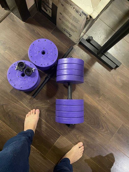 Гантели разборные 2×42 кг , блины по 5 кг. Комплект 2 шт