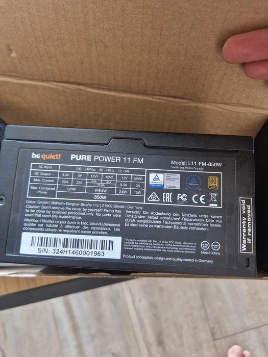 Zasilacz bequiet pure power 11 fm 850w