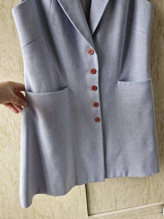 Жилет жилетка классическая удлиненная 46 р М