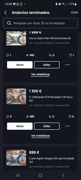 Bicicletas de estrada carbono oportunidades