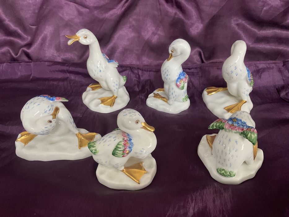 Patinhos coleção 6 vista alegre pintura manual  porcelana