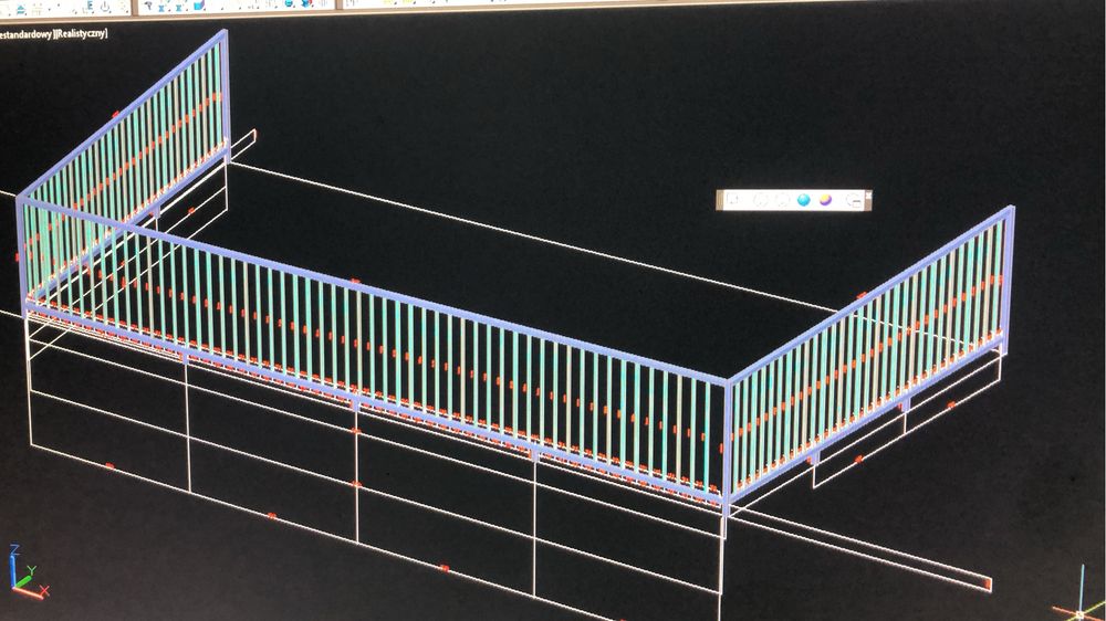 Ogrodzenie panelowe betonowe balustrada schody stalowe