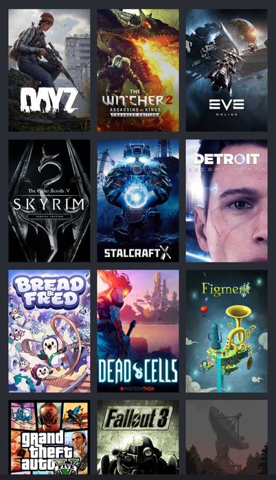Аккаунт steam, багато популярних ігор