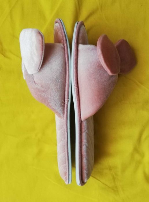 eleganckie mięciutkie pantofle kapcie glamour pudrowy róż 39