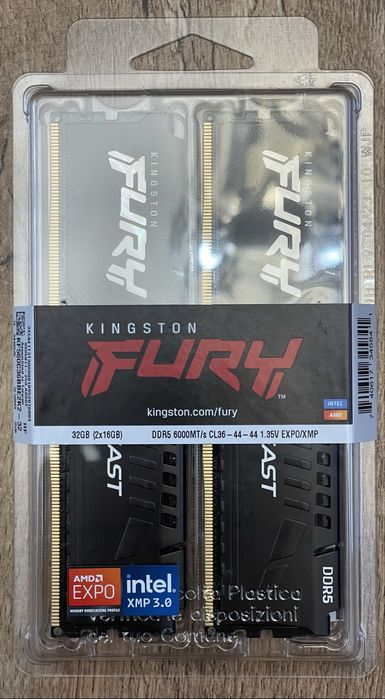 Оперативна память Kingston DDR5 32GB (2x16GB) 6000Mhz FURY Beast Black
