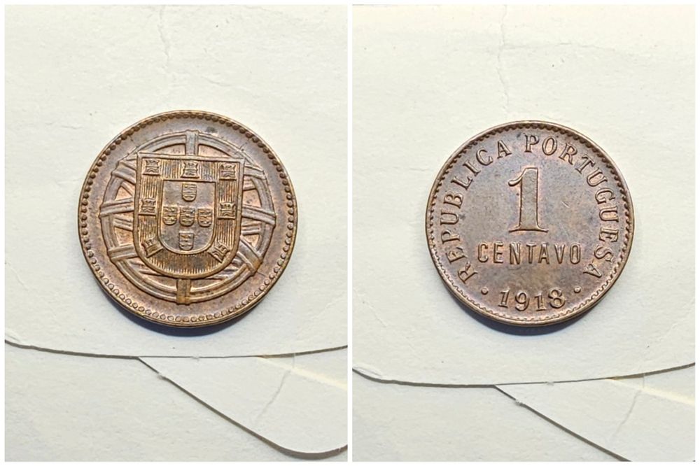 1, 2  e 4 centavos