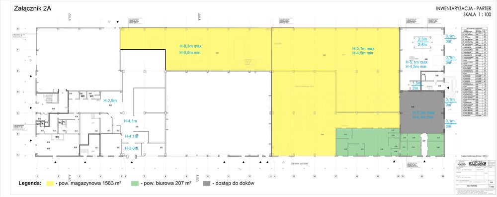Powierzchnia magazynowa z biurami