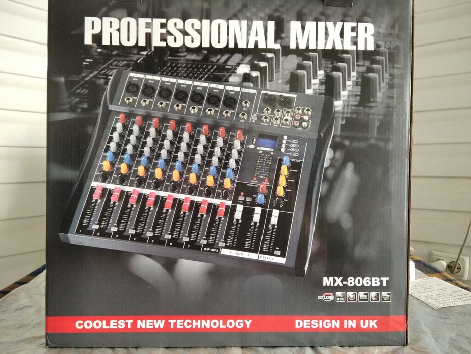 НОВЫЙ! Аудиомикшер Mixer Ямаха 8 USB \ MX 806BT 8 канальний Черный