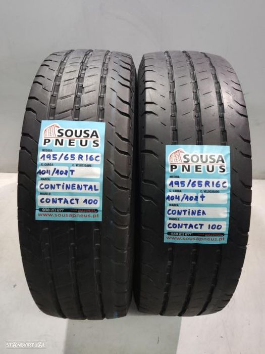 2 pneus semi novos 195-65r16c continental - oferta dos portes