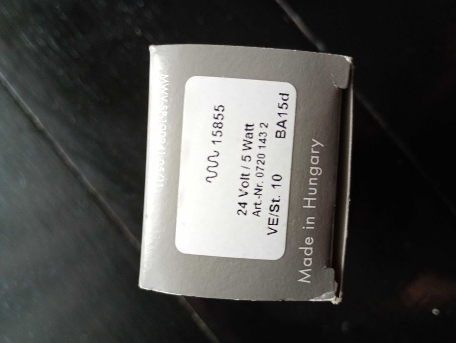 Żarówka 24V/5W, symbol BA15d, komplet 10szt, firmy Wurth