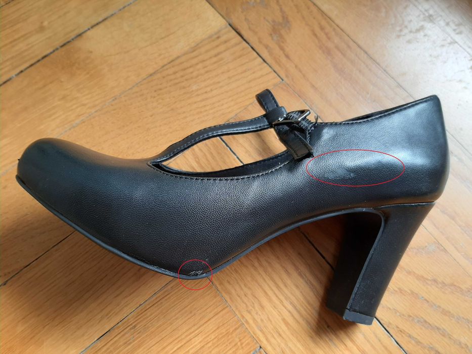 T-bary / skórzane buty na obcasach r 37