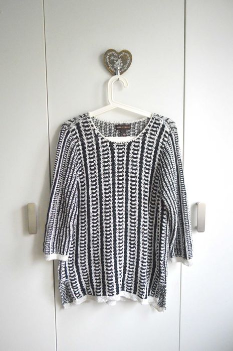 Dana Buchman sweter ażurowy bawełna premium L/XL