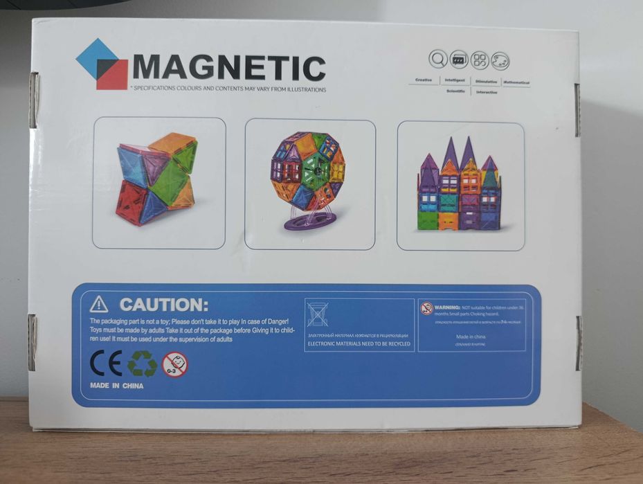 Klocki magnetyczne duże rozmiary 100sztuk
