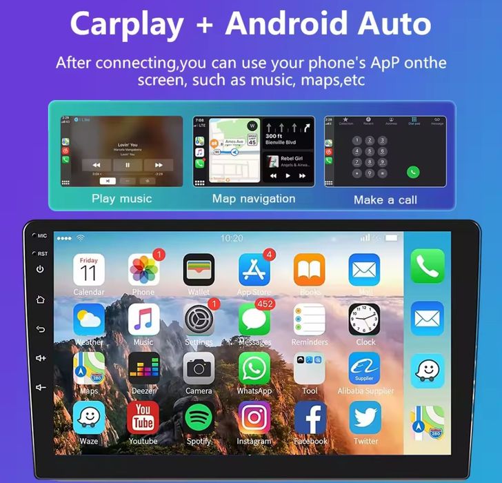 Rádio 9" Android Hyundai ix45 Santa Fé 2013-17 Carplay GPS wifi NOVO