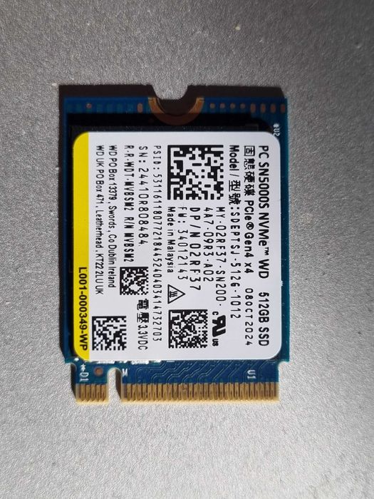 dysk PC SN5000S NVMe WD 512GB SSD