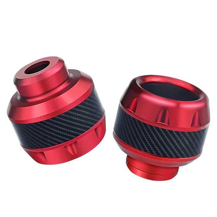 Mini-cogumelos cilíndricos proteção eixos - Par em alumínio e borracha