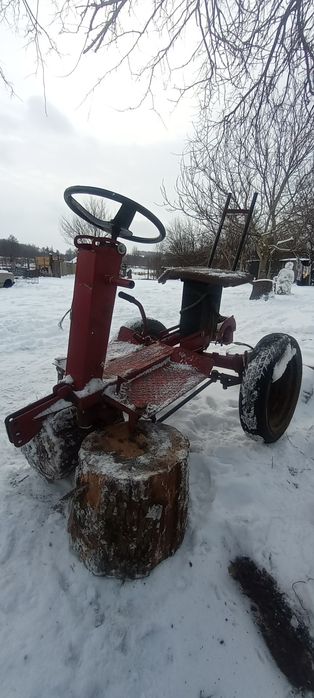 Адаптер до мотоблока з кермом, 4 педалями та дисковими гальмами.     .