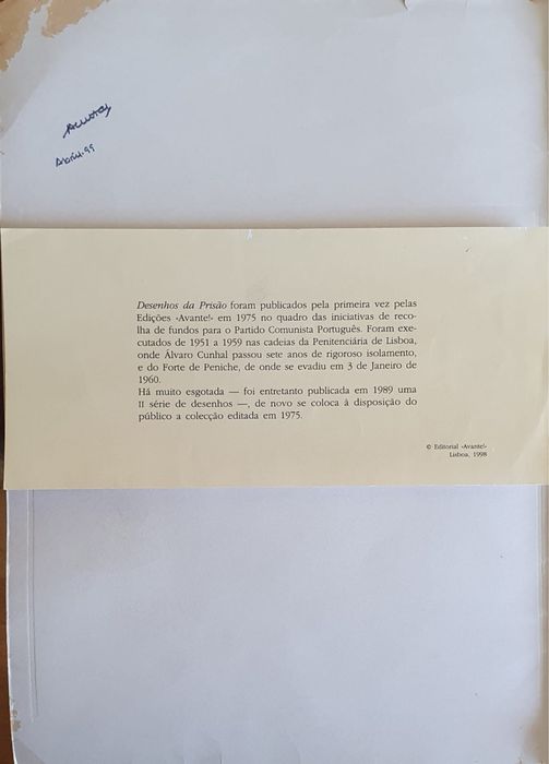 Desenhos da prisão - Capa assinada (Álvaro Cunhal)