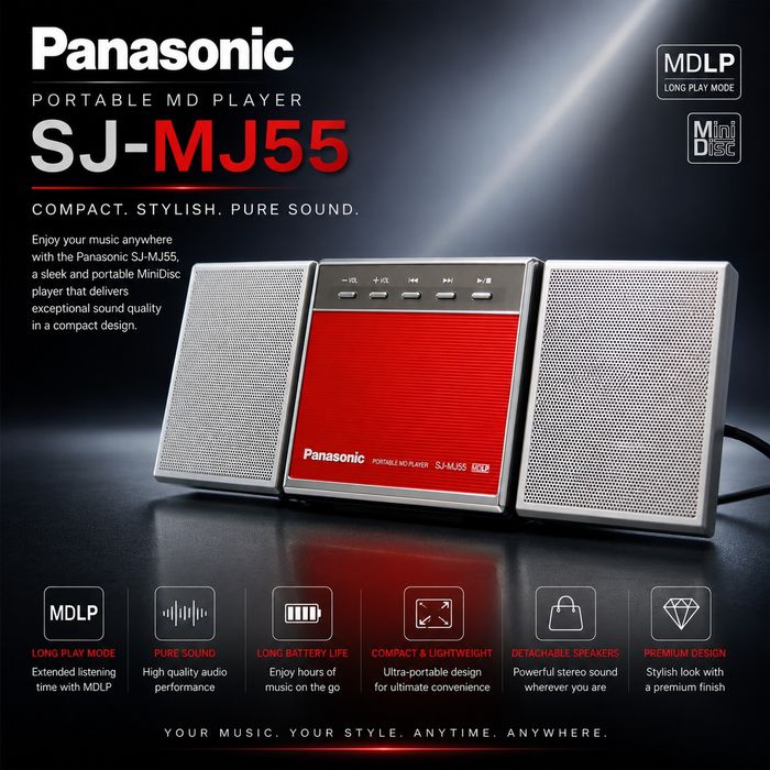 Минидисковый плеер Panasonic Sj-MJ55 RED