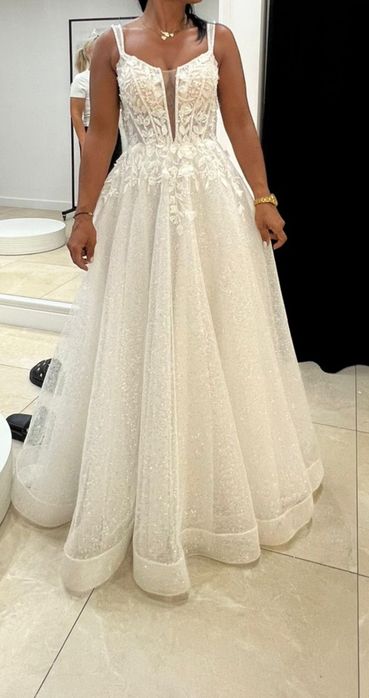 Suknia ślubna brokat błyszcząca xs/s