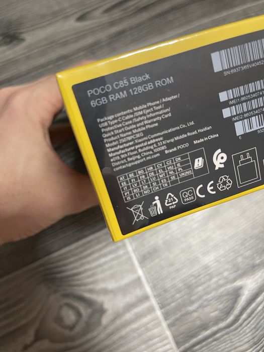 Продам POCO C85 6/128 GB NFC Black Новий в плівці! Глобальна версія
