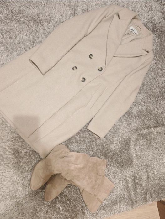 Płaszcz + kozaczki zamszowe 38
