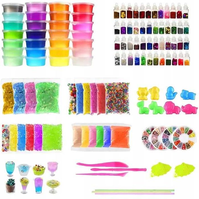 Slime XXL Zestaw 120 elementów do robienia glutów dla dzieci